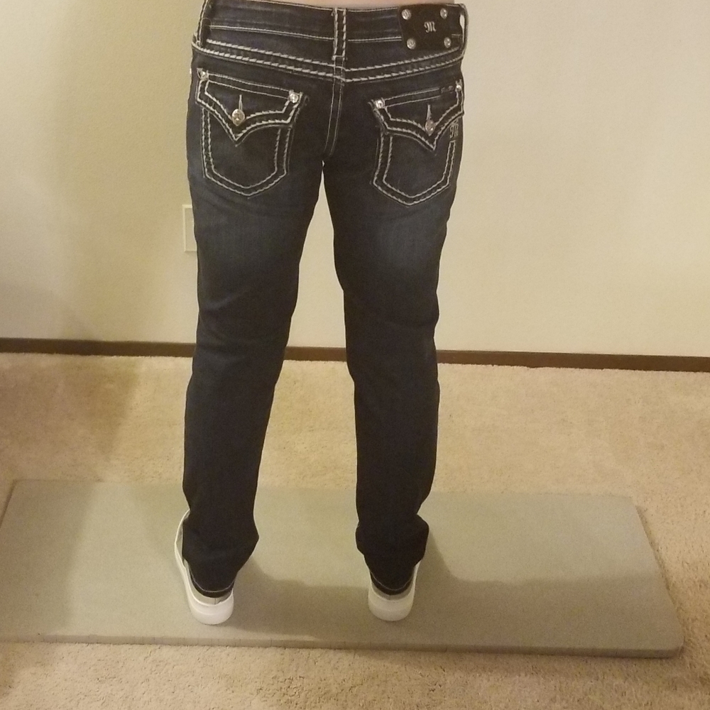 Miss Me Loose Saddle Stitch Border Skinny Jeans
